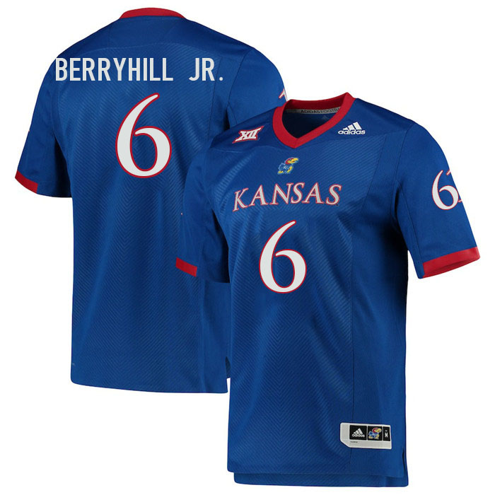 Men #6 Taiwan Berryhill Jr. Kansas Jayhawks College Football Jerseys Stitched Sale-Royal - Click Image to Close